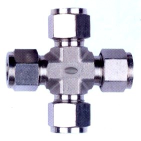 Stainless Steel Cross Union Compression Tube Fitting